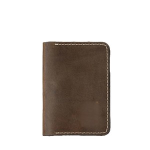 Classic Dark Brown Premium Genuine Leather Vertical Bi Fold <b>Wallet</b> Slim Diagonal Six Card Slots Compact <b>Travel</b> Cash Organizers - Product Image 3