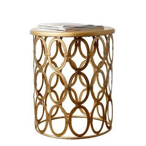 Table d'appoint en métal finition or industrielle, table décorative moderne pour la maison, le bureau, l'hôtel, le restaurant et les espaces commerciaux - Product Image 1