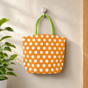 Elegante Bolso de Playa de Yute |   Bolsa de Compras con Estampado de Puntos |   Bolsa de Mano Reutilizable Ecológica con Cierre de Cremallera - Product Image 3