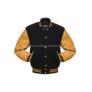 Wholesale Custom Wool Varsity <b>Jacket</b> Cowhide <b>Leather</b> Sleeves Chenille Patch Embroidery Letterman <b>Jackets</b> WVJ-0010C - Product Image 5