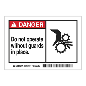 Étiquettes d'avertissement de danger autocollantes durables pour la sécurité des machines industrielles - Product Image 1