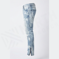 Mode 2025 Streetwear Pantalon skinny déchiré et endommagé, pantalon en denim déchiré, vêtements respirants pour hommes, jean pour hommes, personnalisé