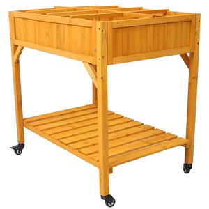 Fioriera mobile in legno a 8 scomparti con ruote bloccabili per orto personalizzabile (Aziende agricole) - Product Image 5