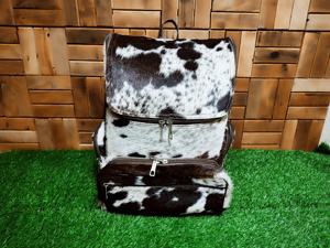 Sac à dos unisexe en cuir imperméable à poils, personnalisable en gros, avec double sangle, résistant à l'eau - Product Image 5