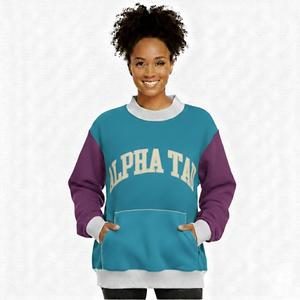 Sudadera Oversize de Forro Polar con Cuello Alto para Mujer, Ecológica, Cortavientos, Transpirable, Estilo Urbano, Antiencogimiento, Bordado Sólido, ODM - Product Image 4