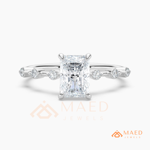 925 Sterling <b>Silver</b> <b>Emerald</b> Cut Moissanite <b>Ring</b> Lab Grown Diamond Engagement <b>Ring</b> Fine Jewelry Women USA - Product Image 6