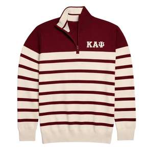 Maglione a Righe con Zip a Quarto Kappa Alpha Psi, Abbigliamento per Fraternità Greca con Design Classico, Comfort Premium e Stile Senza Tempo - Product Image 4