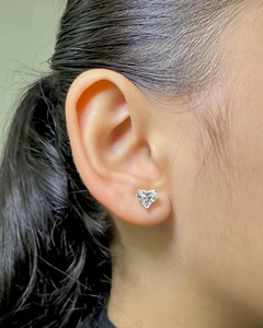 Romantic Heart Cut <b>Stud</b> <b>Earrings</b> Moissanite 1 Carat With 925 Sterling Silver For Women's <b>Fine</b> Party Jewelry Charms Gift For Her - Product Image 3
