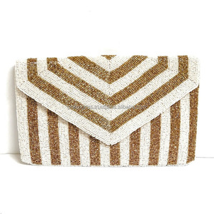 กระเป๋าคลัทช์ผ้าไหมกันน้ำสำหรับผู้หญิง ทนทาน ป้องกันการโจรกรรม ลายเชฟรอน กระเป๋าถือสำหรับงานกลางคืน/กระเป๋าซองจดหมาย/กระเป๋าถือลำลอง/กระเป๋าสำหรับงานปาร์ตี้ วันวาเลนไทน์ - Product Image 1