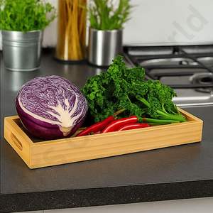 Bandeja de Servir Rectangular de Madera de Pino Premium con Asas para Cocina, Mesa de Comedor, Mesa de Café y Decoración del Hogar - Product Image 3