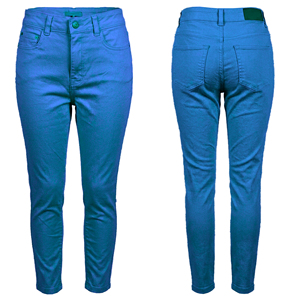 Vaqueros casuales de mujer de tiro medio, de cinco bolsillos, de pierna recta, teñidos, lavables, transpirables, de longitud completa, 7.08 oz, para primavera y verano. - Product Image 3