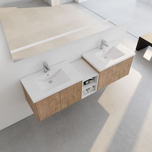 Mobile Bagno da 72 Pollici con Chiusura Ammortizzata, Lavabo e Piccoli Ripiani, Combinazione Armadietto 30+12 Pollici (Imballaggio KD) - Product Image 5