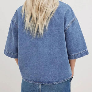 Chaqueta vaquera lavada para mujer, cierre de botones retro, manga larga, ropa exterior informal - Product Image 2