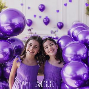 AULE 50 Globos Metálicos de 12 Pulgadas, Color Morado Oscuro, Cromados, de Látex Brillante para Fiestas, Cumpleaños, Graduaciones - Product Image 2