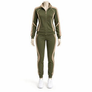 Survêtement d'extérieur pour femme en coton à coupe droite, à capuche, imprimé et à motif uni, style streetwear, pull-over, très vendu, avec marque privée OEM - Product Image 4