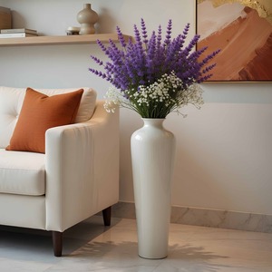 Interior Favorite Minimalist White Floor <b>Vase</b> 62cm <b>Ceramic</b> Decorative <b>vase</b> for Living Room Home Decoration - Product Image 6