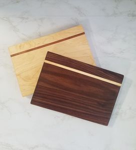 Planche à découper rectangulaire en bois et résine, motif rayé, antidérapante, pour cuisine, plateau de service, planche à fromage, 20 mm - Product Image 2