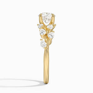 Bague de fiançailles et de mariage en or massif 10K 14K 18K, certifiée luxe, inspirée des fleurs, avec diamant de laboratoire pour femme - Product Image 3