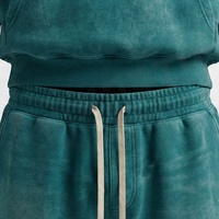 Ensemble de survêtement unisexe en coton teint, sweat à capuche et pantalon, couleur unie, décontracté, pour l'automne, avec cordon de serrage sur toute la longueur