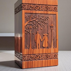 Wooden Urn for Ashes with Minimal Design High-End Wooden Urn for <b>Memorial</b> Display urn by AYAANS - Product Image 4