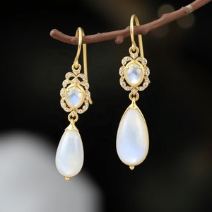 ต่างหูอัญมณีหลากสีสีรุ้งพร้อม925เงินสเตอร์ลิงสำหรับผู้หญิงและเด็กผู้หญิง - Product Image 4