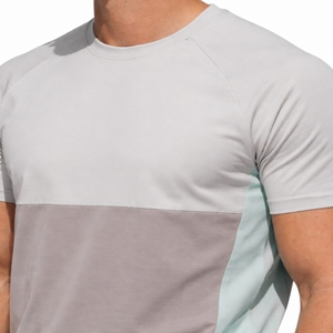 Ensemble t-shirt et short contrastés pour homme, tenue décontractée deux pièces pour l'été, ensemble confortable pour la gym, style moderne pour homme - Product Image 4