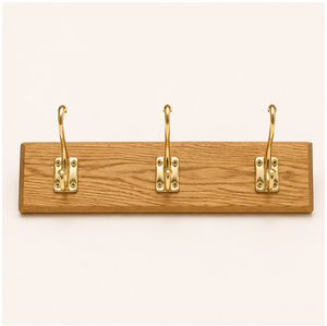 Perchero de Pared de Madera Maciza con Ganchos de Latón Pulido Resistentes, Organizador para el Hogar y Proyectos Hoteleros a un Precio Accesible - Product Image 3