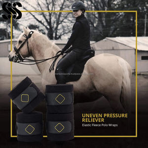Polo Wraps for Horses Leg Bandage-Exercise Training Use Hook Loop Closure Set 4 Snug Fit Breathable Cotton/Fleece/Polyester - Product Image 4