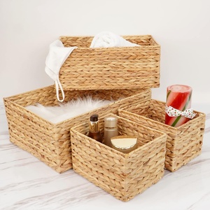 Panier de rangement de bureau écologique en jacinthe d'eau, idéal pour la table, vente rapide - Product Image 6