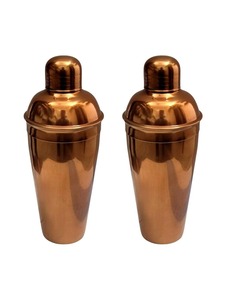Gold Stainless Steel Cocktail <b>Shaker</b> Set Pack of 2 Durable Shatterproof Mixers Professional Barware At Global Wholesale Export - Product Image 5