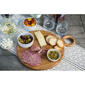 Planche à fromage circulaire en bois d'olivier, épaisseur 1,3 cm, passe au lave-vaisselle, non toxique - Product Image 4