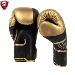 Gants de boxe SUMROOS SI en cuir noir et or, sangle de poignet réglable, équipement d'entraînement durable, protecteur et confortable, toutes saisons - Product Image 3