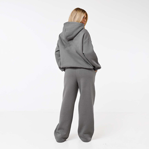 Latest Design Cotton Tracksuits High Quality 2-Piece <b>Set</b> Adult Women's Winter Track Suits Solid Pattern Ladies Tracksuits - Product Image 2