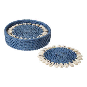 Posavasos de Madera para Interiores, Juego de 4, Diseño Único, Forma de Montaña Rusa, 10' de Diámetro, Color Hueso, para Decoración del Hogar - Product Image 6
