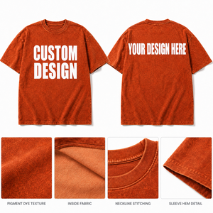 Camiseta Oversize de Algodón con Detalle de Abertura Lateral en el Bajo, Lavado Enzimático, Estampado Personalizado para Hombre, Venta al por Mayor - Product Image 6