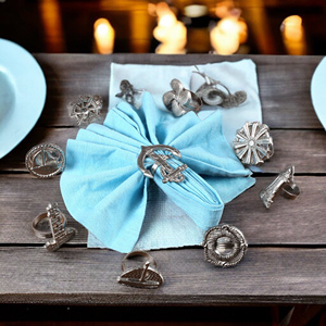 Vente en gros de rondelles de serviette papillon de luxe, métal massif, nouvelle finition argentée, vaisselle d'intérieur, décoration de table de fête en papier - Product Image 3