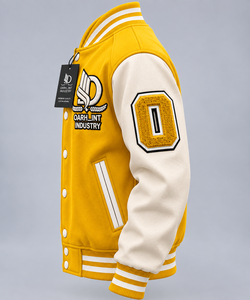 เสื้อแจ็คเก็ตวาร์ซิตี้สีเหลืองขาวสำหรับผู้ชาย OARH_INT INDUSTRY ผ้าฝ้าย 100% ระบายอากาศได้ดี แห้งเร็ว ปักลายแบบกำหนดเองด้านหน้า - Product Image 3