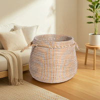 Panier de rangement en rotin PE et jonc de mer fait main de qualité supérieure, écologique, pliable, tailles personnalisées, pour chaussures, sacs, vêtements, cuisine, salle de bain