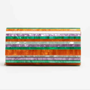 Embrague de resina personalizado con forma de rectángulo de lujo de la India por RF Crafts Diseño de moda vintage multicolor con bolsa de resina de brillo - Product Image 4