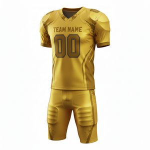 Ensemble de maillot et short de football américain personnalisé, sublimé, respirant, avec logo sur le devant, 100 % polyester, antibactérien - Product Image 2