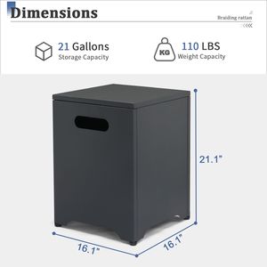 Tavolino da Giardino Quadrato in Acciaio e Gas Nero da 41 cm - Product Image 5