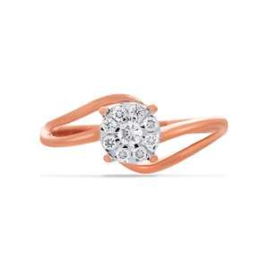 แหวนเพชรทรงกลม 0.50 กะรัต ดีไซน์ลายดอกไม้ โรสโกลด์ สำหรับงานหมั้น ยี่ห้อ Royal Blossom Lab Grown Diamond - Product Image 2