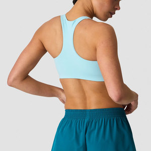 Sujetador deportivo de cuello redondo con espalda en Y y patrón sólido para mujer, de licra, ajuste ceñido, transpirable, ligero, 180 g/m², para gimnasio, de alta elasticidad - Product Image 2