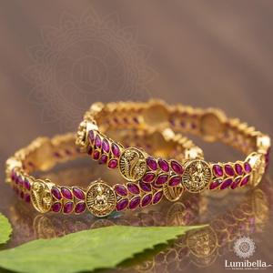 Jade and Pearl Geometric <b>Bangles</b> Set-Trendy <b>Copper</b> Brass Bracelets for Engagement - Product Image 1