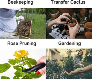 Protective Beekeeping <b>Gloves</b> – Strong Fabric, Leather Palm Reinforcement with <b>Long</b> Sleeve Coverage - Product Image 5