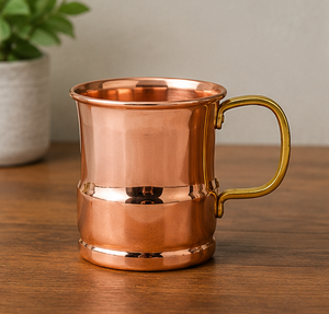 Mug en cuivre avec poignée, style vintage, finition polie, tasse en métal, vaisselle pour la maison, écologique, artisanal, barware traditionnel, cadeau - Product Image 1