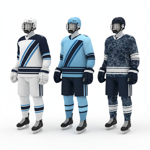 New Style Breathable Quick Dry Ice Hockey Uniform Sets 100% Polyester Customized Options OEM Service High Quality Men's Adult - Product Image 5