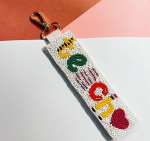 Luxury Eco-Friendly Flower Seed Beadwork Synthetic Crystals Keychain Fashion Bag <b>Charm</b> Custom <b>Keyring</b> Handbag Embroidered Key - Product Image 6
