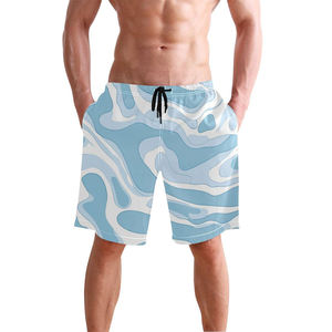 Shorts de bain pour hommes de haute qualité, décontractés, à séchage rapide, respirants, écologiques, imperméables, en tissu 100% polyester, taille élastique - Product Image 3