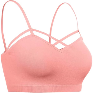 Women Lightweight <b>Strappy</b> Sports Bra Cross Yoga Gym Fitness Workout Activewear <b>Top</b> Wholesale Padded Athletic Bra Activewear - Product Image 5